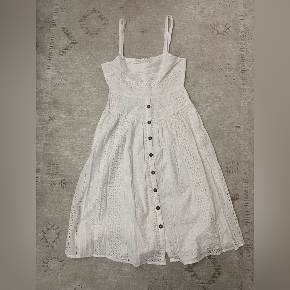 ASOS White Midi Sundress (Size US 6)